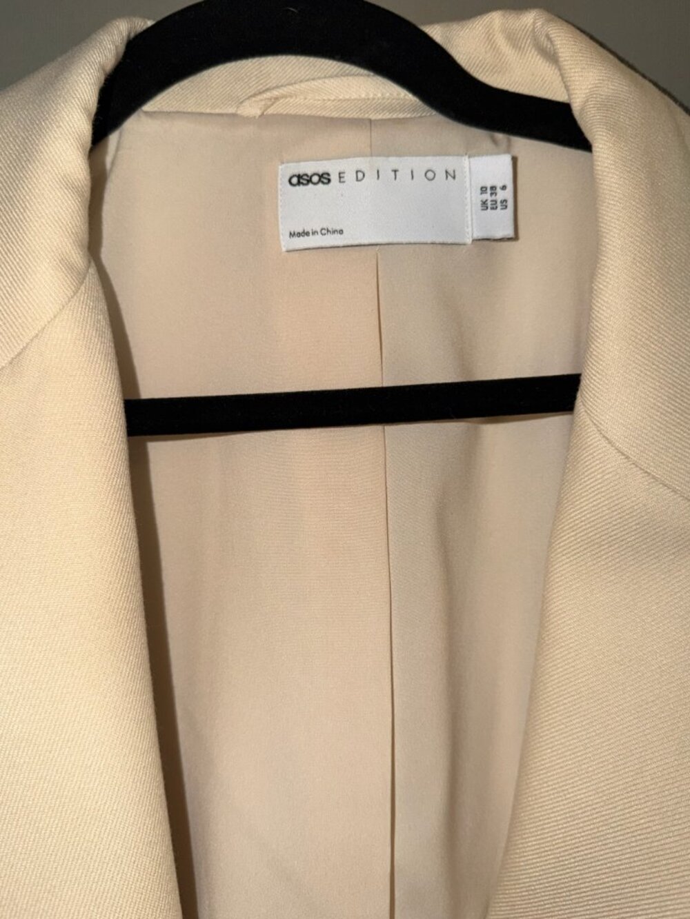 ASOS Edition Double Breasted Light Tan Blazer Size 6 - Picture 5 of 5